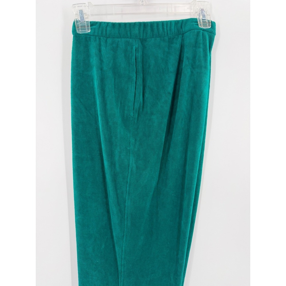 Allison Daley Teal Green Corduroy Pants Womens 16 Elastic‎ Waist Straight Leg - Picture 2 of 7